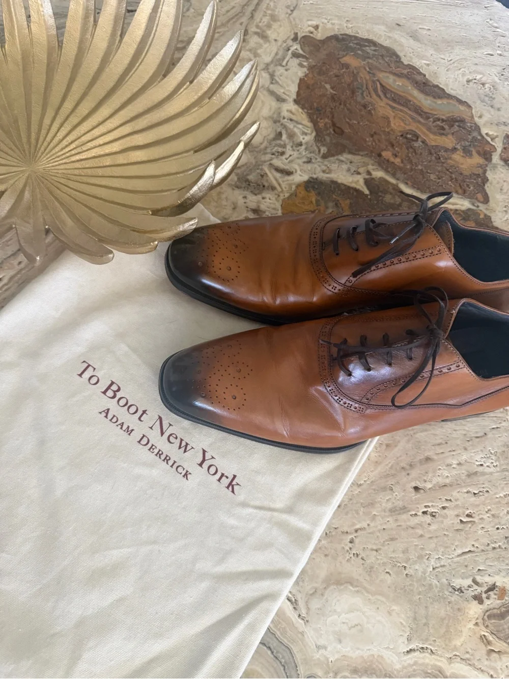 To Boot New York Brown Leather Medallion Toe Oxford Dress Shoes Men’s 11.5 Italy
